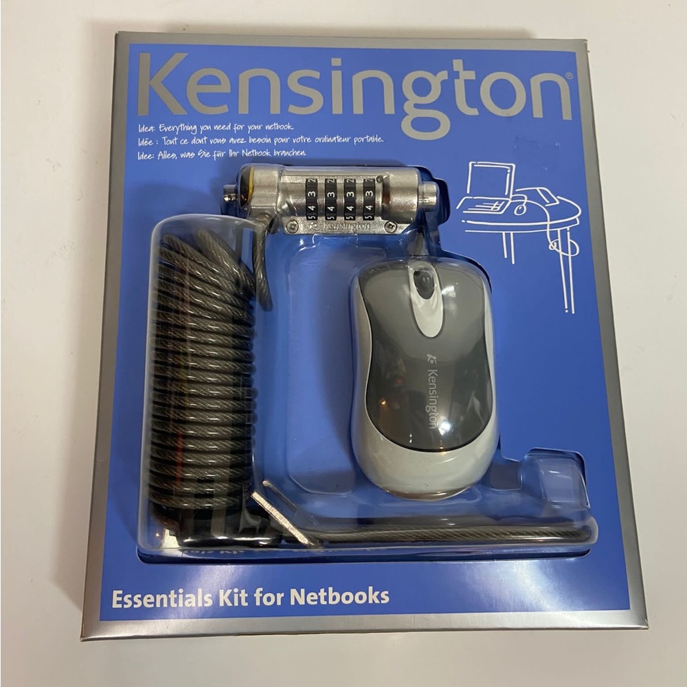 KENSINGTON NOTEBOOKS ESSENTIALS KIT MOUSE PAD AND LOCK COMPUTER LAPTOP SECURE